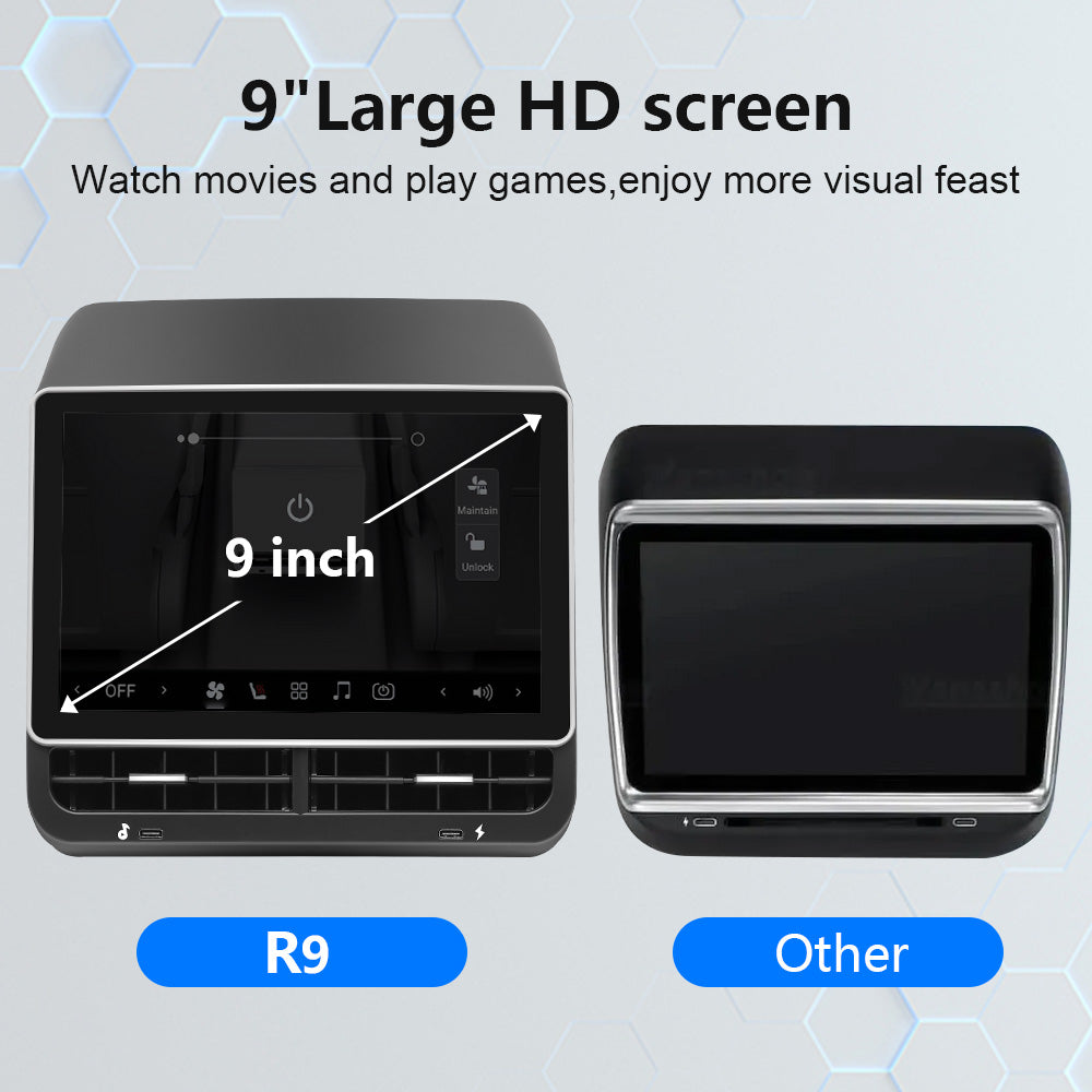 2025 Latest Version!Yuebbn 9-inch Rear Entertainment Screen for Tesla Model 3 & Y