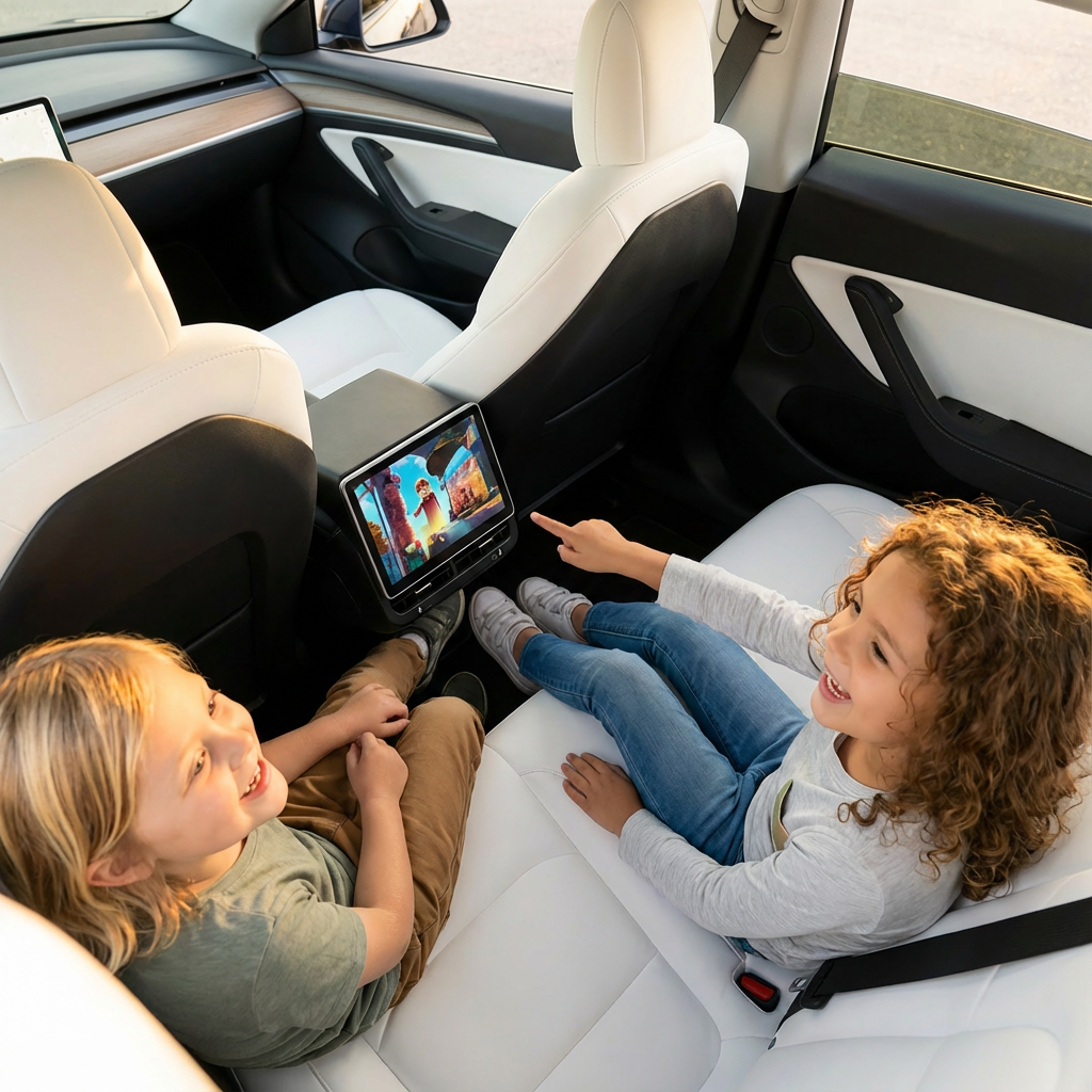 2026 Latest Version!Yuebbn 9-inch Rear Entertainment Screen for Tesla Model 3 & Y