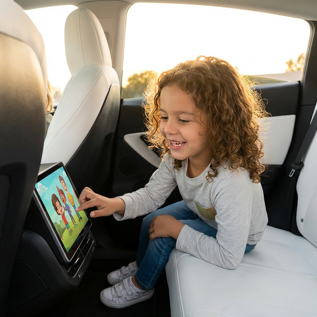 2026 Latest Version!Yuebbn 9-inch Rear Entertainment Screen for Tesla Model 3 & Y