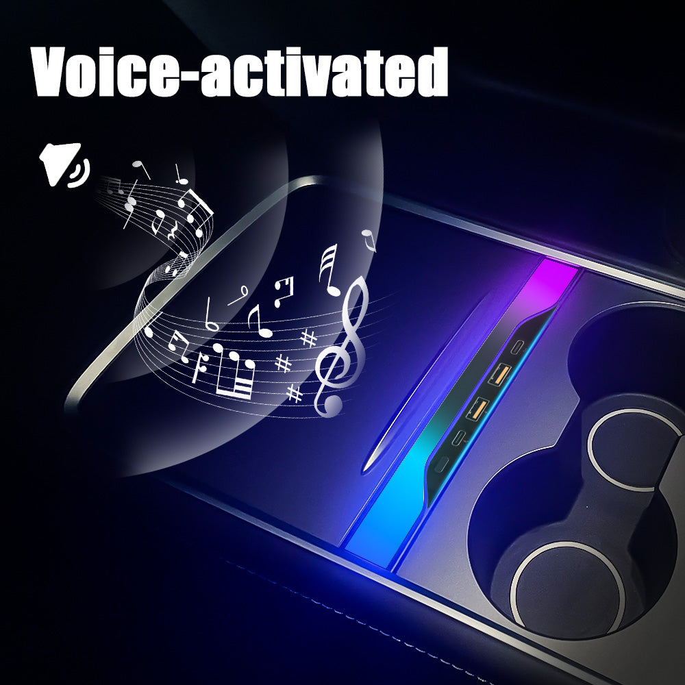 Voice-Controlled Ambient Light Charging Extension – Fits Tesla Model 3/Y