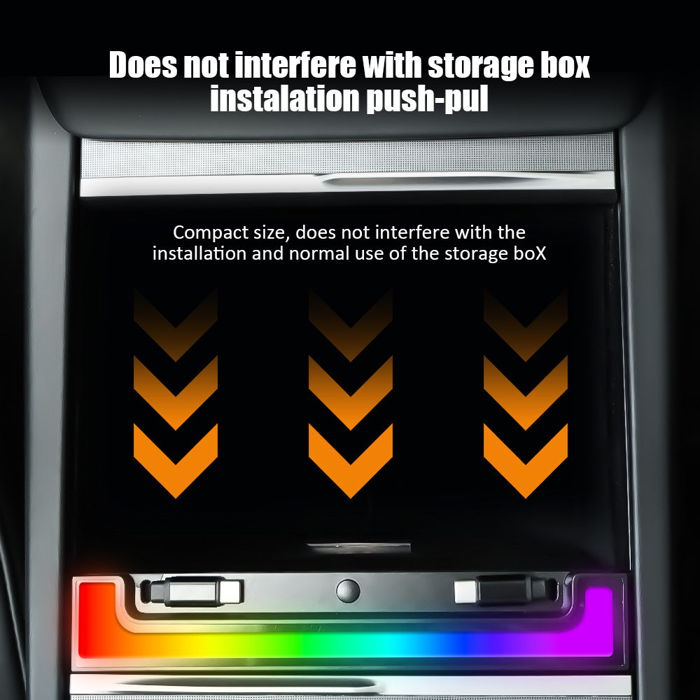 120W Voice-Controlled Ambient Light Charging Extension Compatible with Model Y Juniper & Model 3 Highland