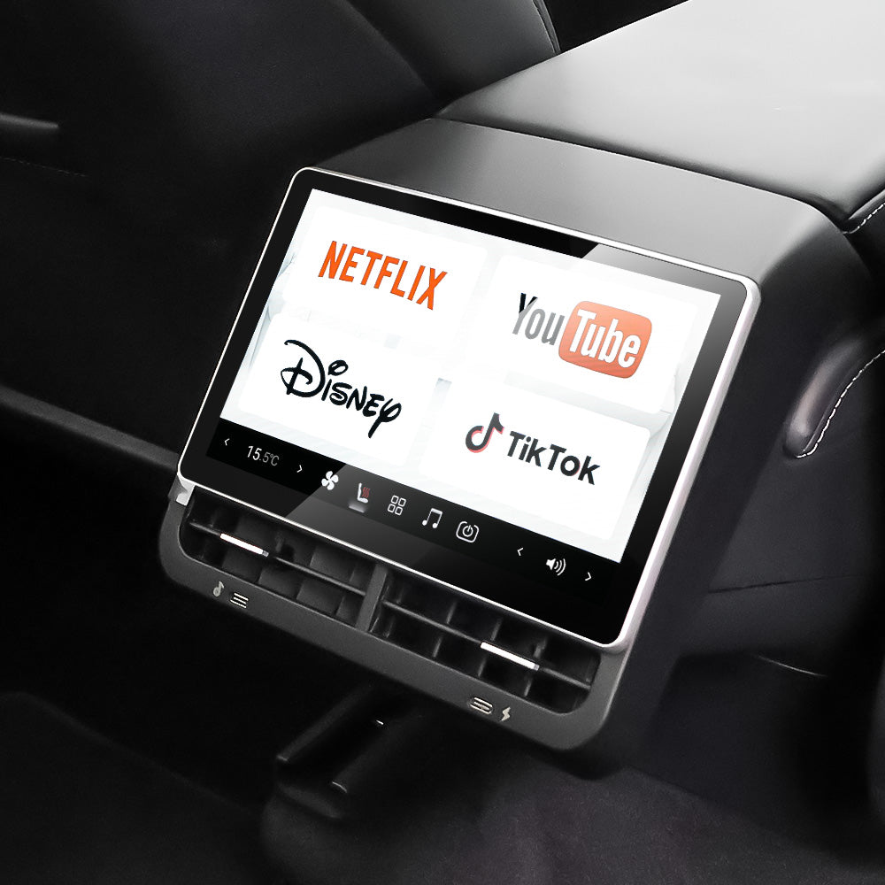 Tesla rear screen streaming Netflix Disney+ in 4K