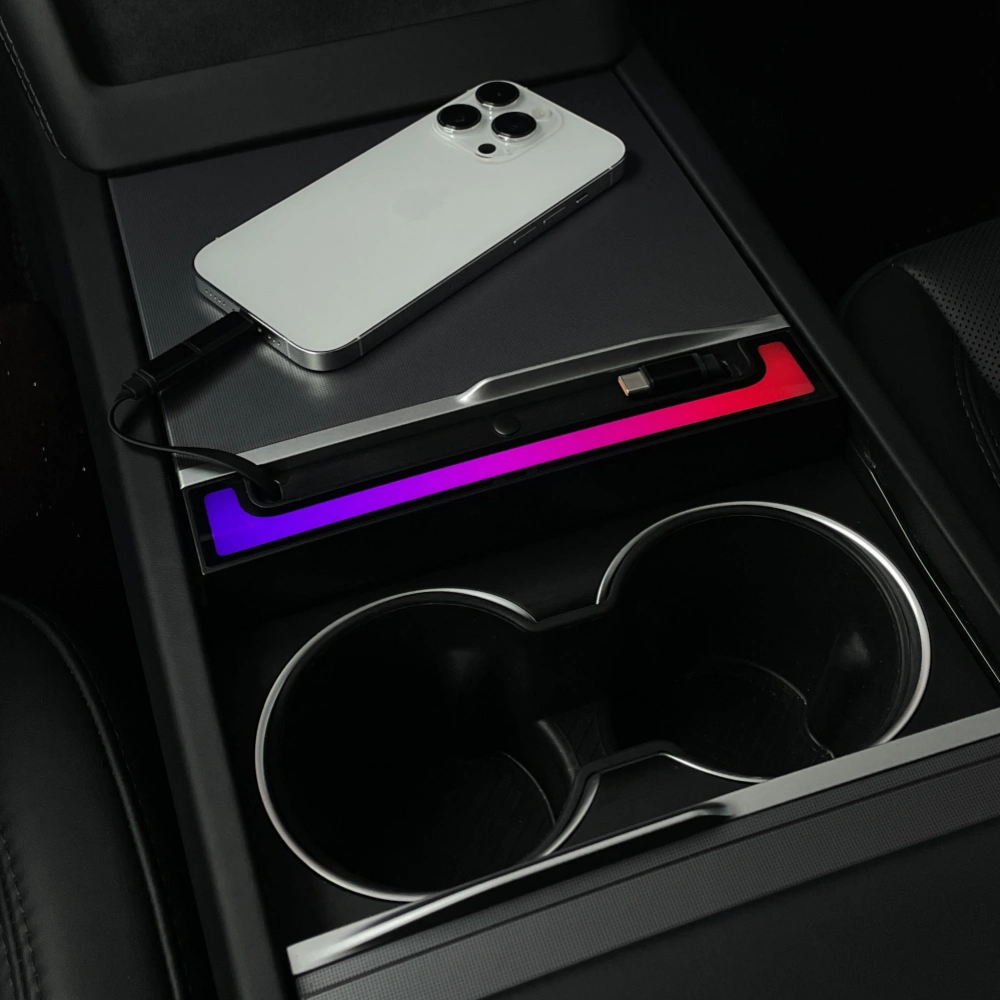 120W Voice-Controlled Ambient Light Charging Extension Compatible with Model Y Juniper & Model 3 Highland