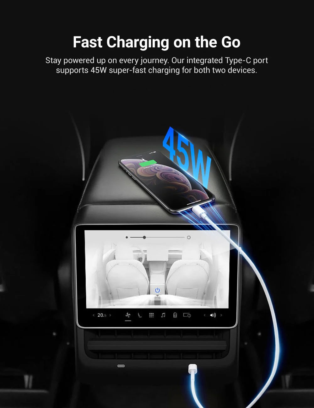 Yuebbn 2025 Model 3/Y Rear Screen – Identical OEM, Fits 2018-2024 model 3/Y