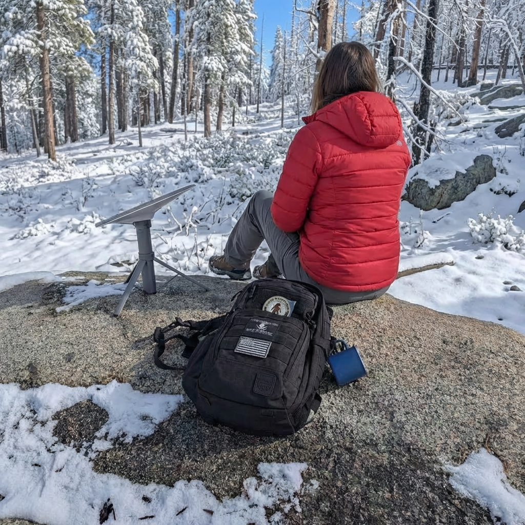 All-in-One Starlink Mini Power Bank Stand: 45,000mAh for 8-Hour Outdoor Power - Camping & Off-Grid Ready