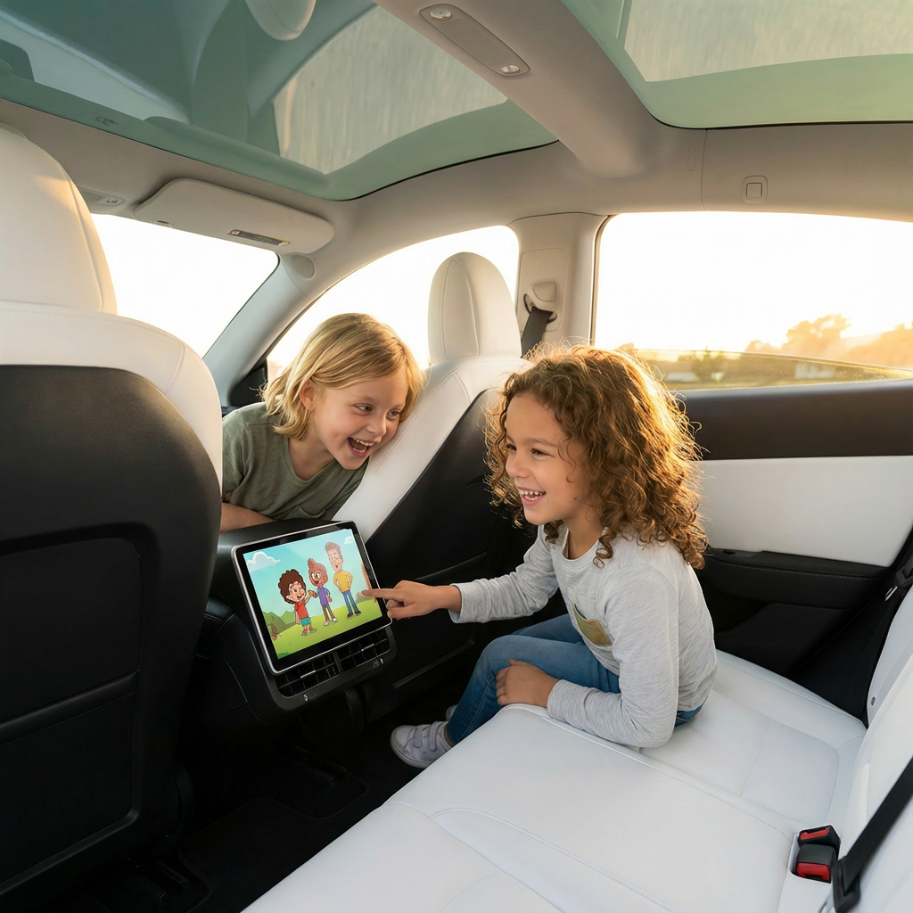 2026 Latest Version!Yuebbn 9-inch Rear Entertainment Screen for Tesla Model 3 & Y