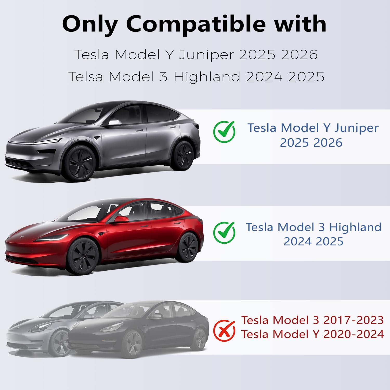 Voice-Controlled Ambient Light Charging Extender (60W×2 Fast Charging) Fits Model 3 highland/Model Y juniper