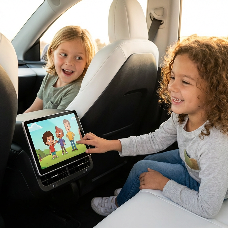 2026 Latest Version!Yuebbn 9-inch Rear Entertainment Screen for Tesla Model 3 & Y